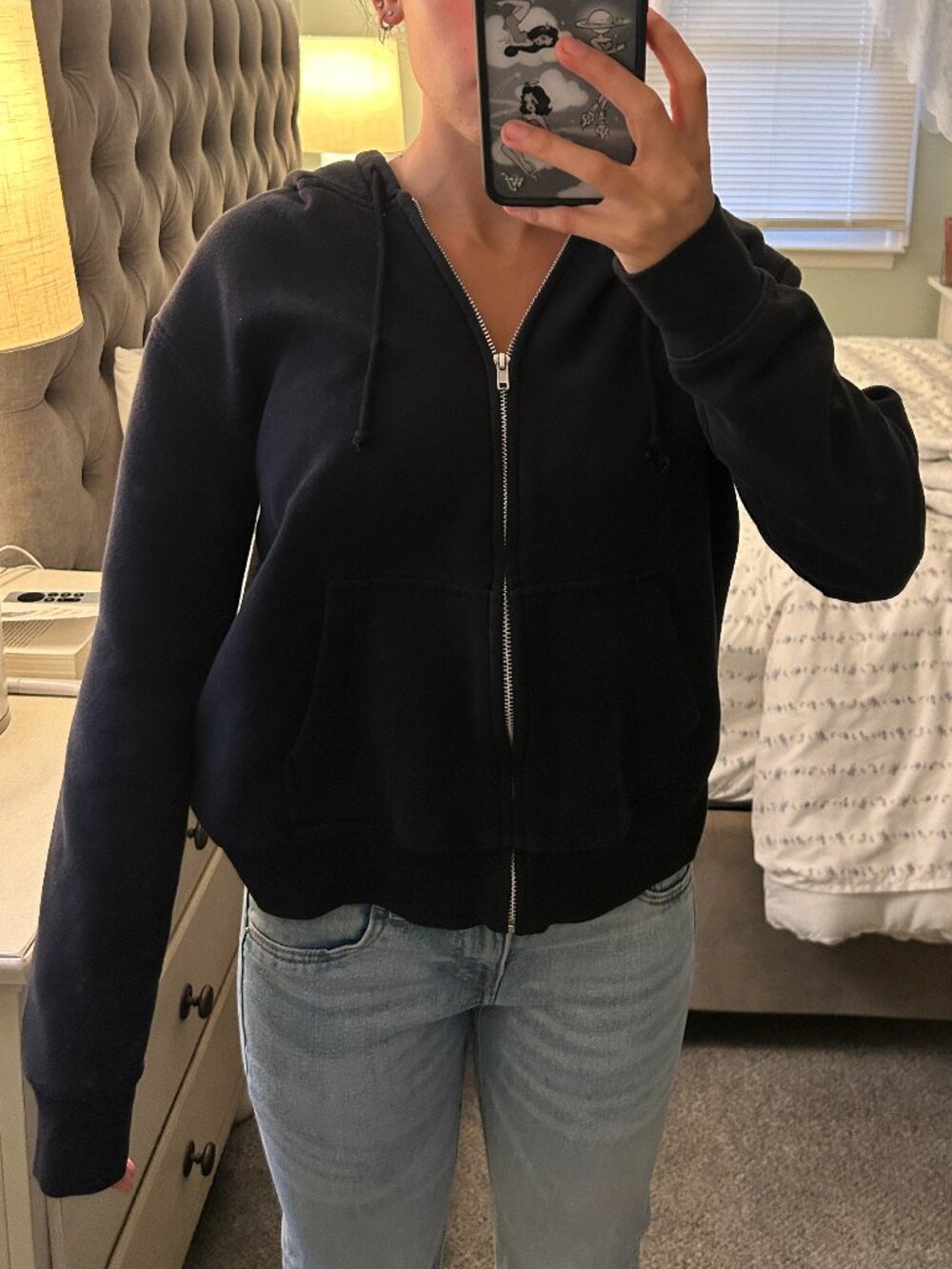 H&M Divide Women's Black Zip-Up Hoodie
